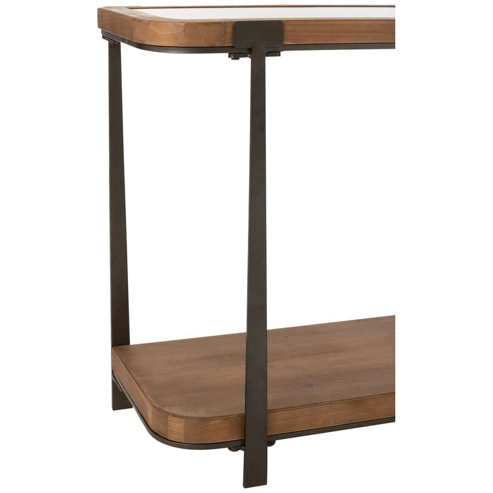 Console Bois Verre Noir Naturel - Designix