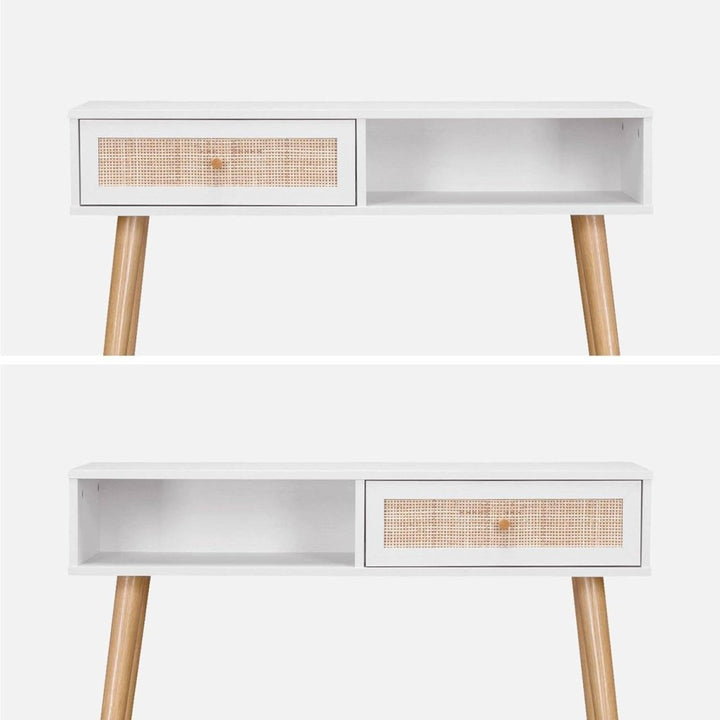 Console Cannage Blanc Bohème | Écho - Designix Console