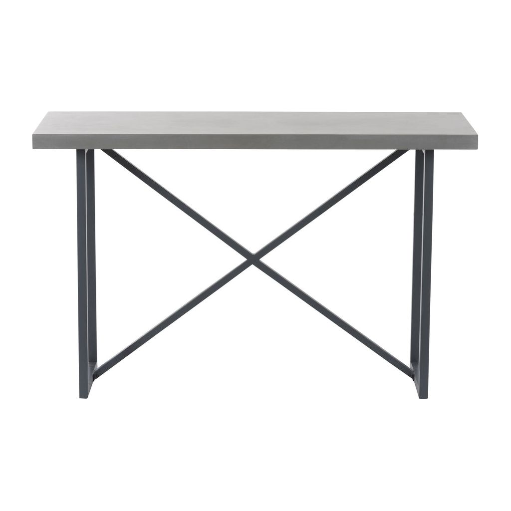 Finition en ciment de console rectangulaire en bois/métal gris | Designix -     - https://designix.fr