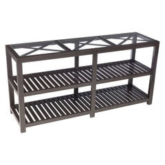 Console Croix Bois Verre Noir