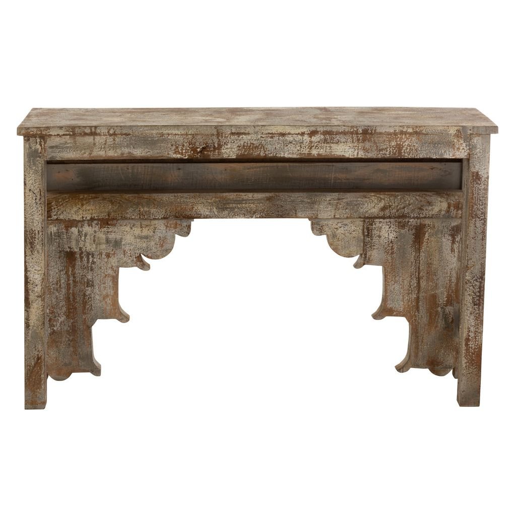 Console en Bois de Mangue Blanchi - Designix