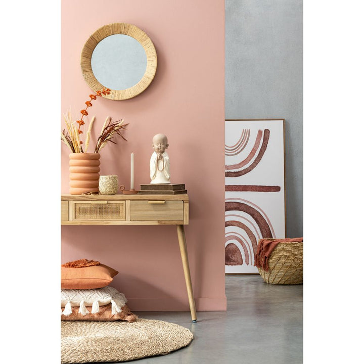 Console En Bois Et Rotin Naturel - Designix