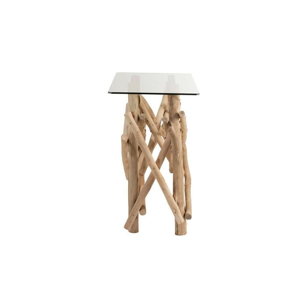 Console en Bois et Verre Naturel - Designix