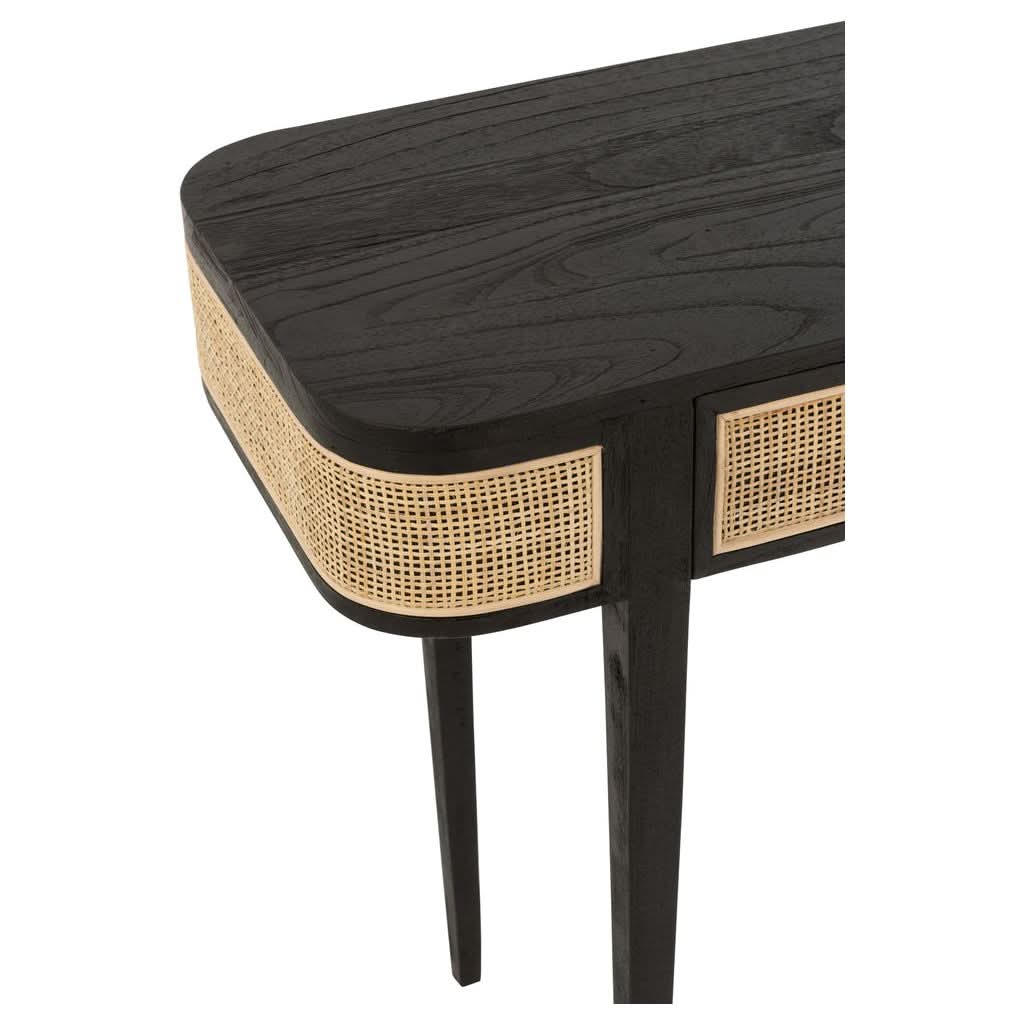 Console Exotique En Rotin Noir - Designix