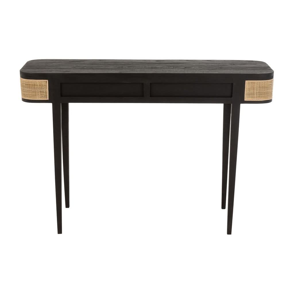 Console Exotique En Rotin Noir