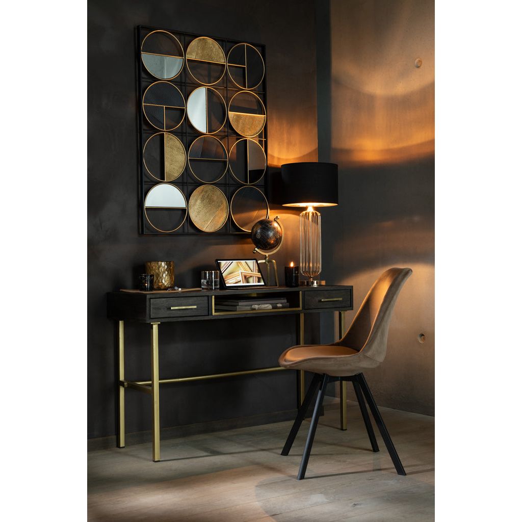 Console Janis Bois Fer Marron Or - Designix