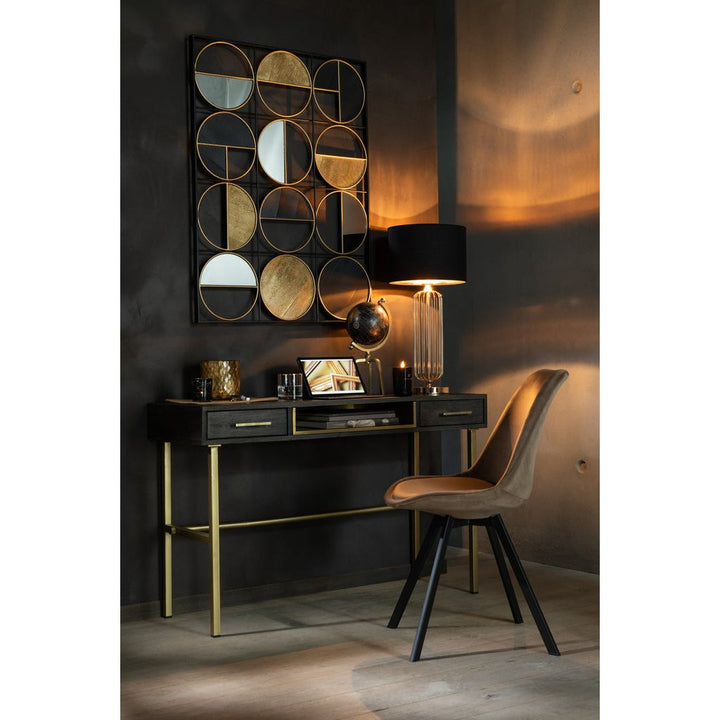 Console Janis Bois Fer Marron Or - Designix