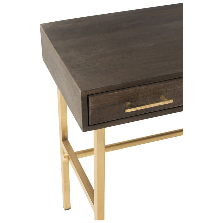 Console Janis Bois Fer Marron Or - Designix