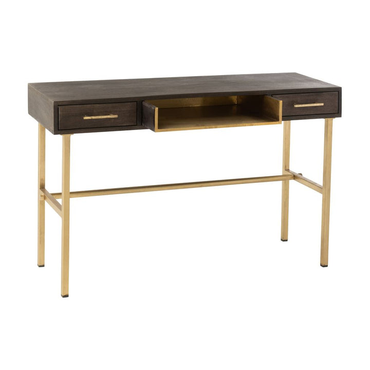Console Janis Bois Fer Marron Or - Designix
