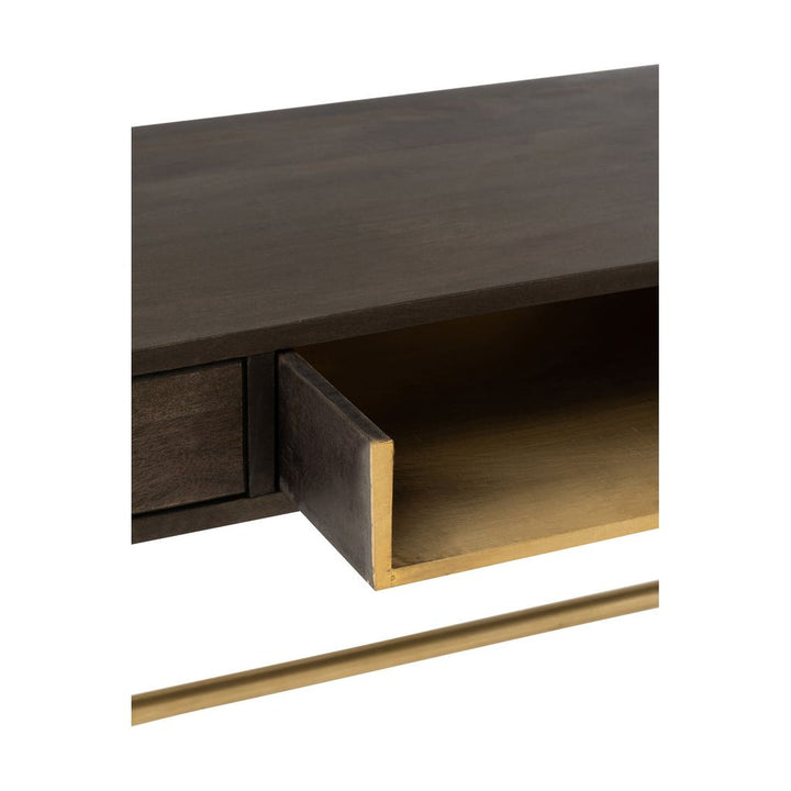 Console Janis Bois Fer Marron Or - Designix