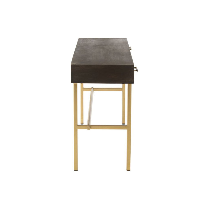 Console Janis Bois Fer Marron Or - Designix