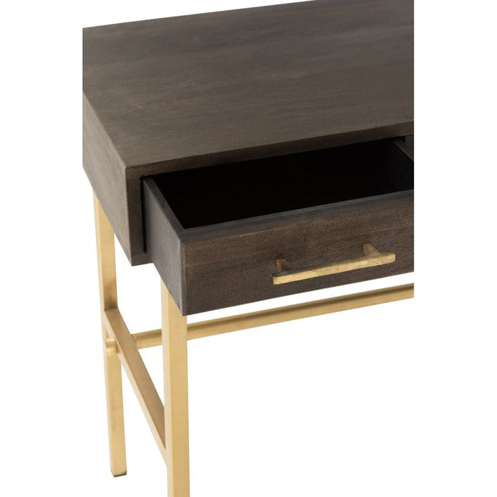 Console Janis Bois Fer Marron Or - Designix