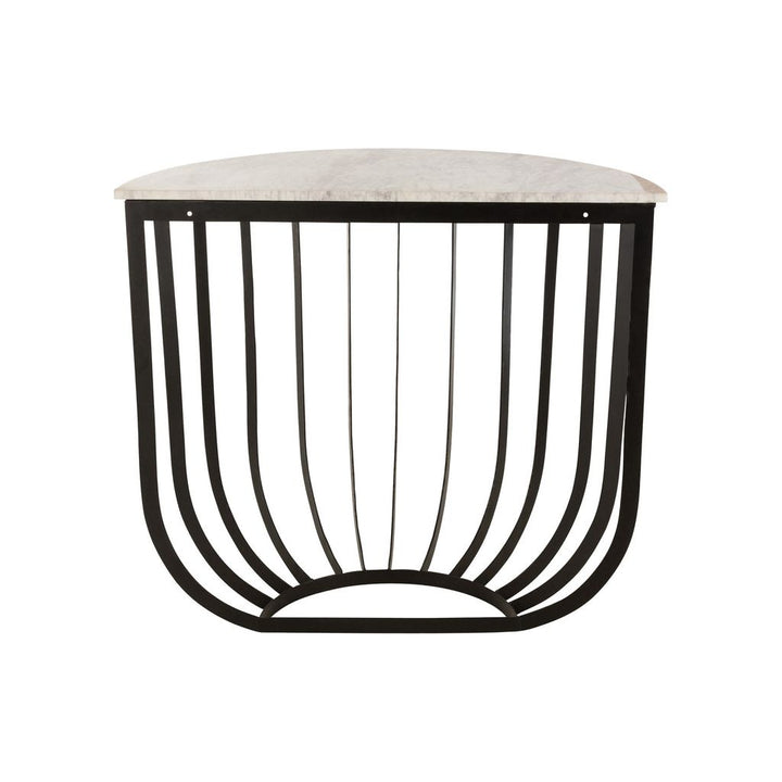 Console Marbre Fer Blanc Noir - Designix