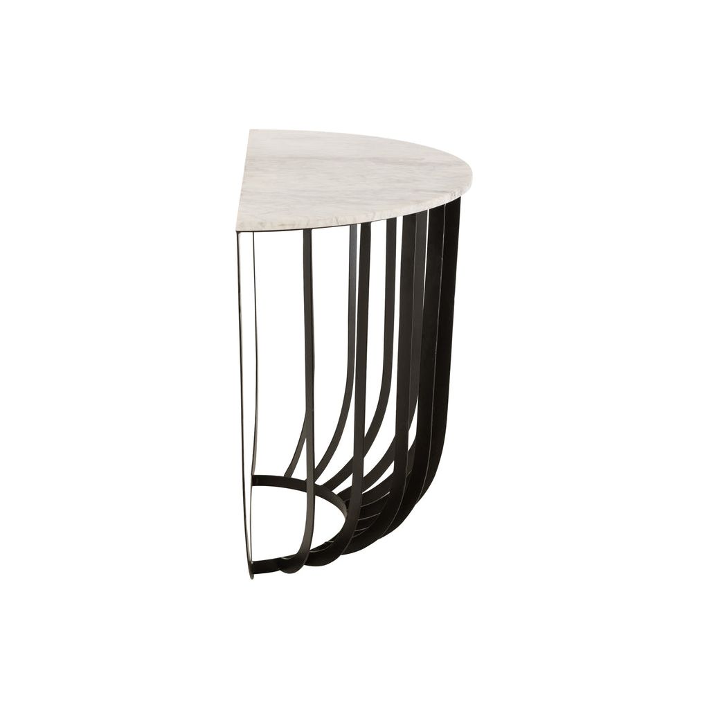 Console Marbre Fer Blanc Noir - Designix
