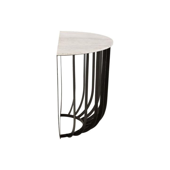Console Marbre Fer Blanc Noir - Designix