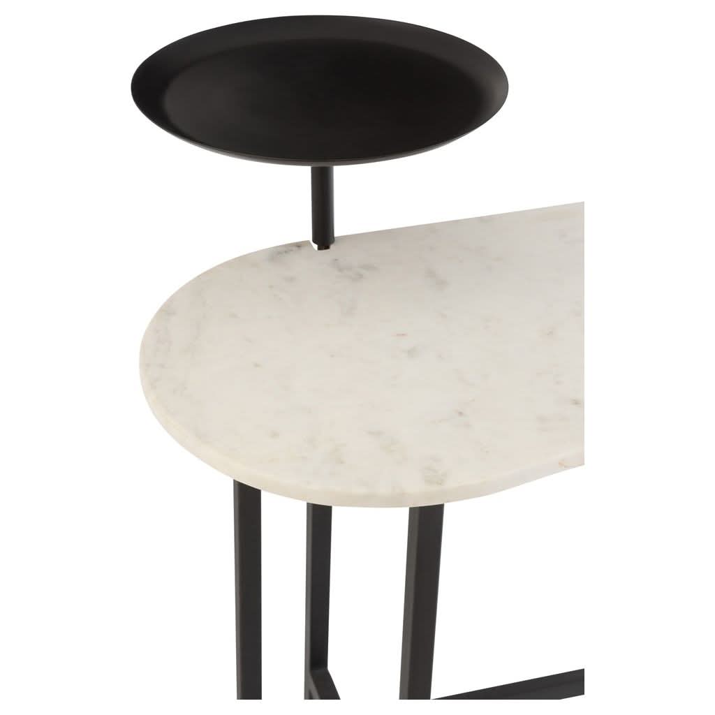 Console Marbre Fer Blanc Noir