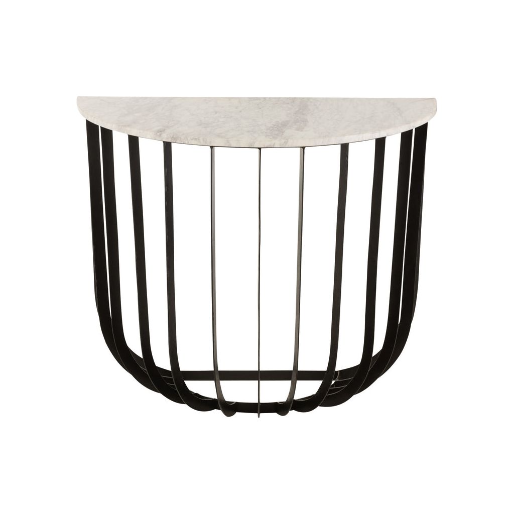 Console Marbre Fer Blanc Noir - Designix