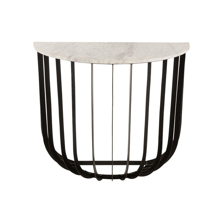 Console Marbre Fer Blanc Noir - Designix