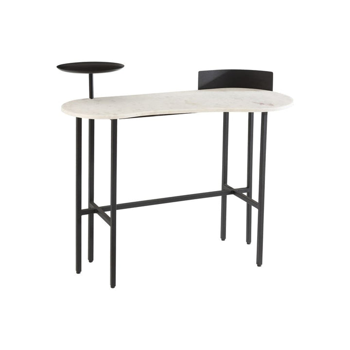 Console Marbre Fer Blanc Noir - Designix