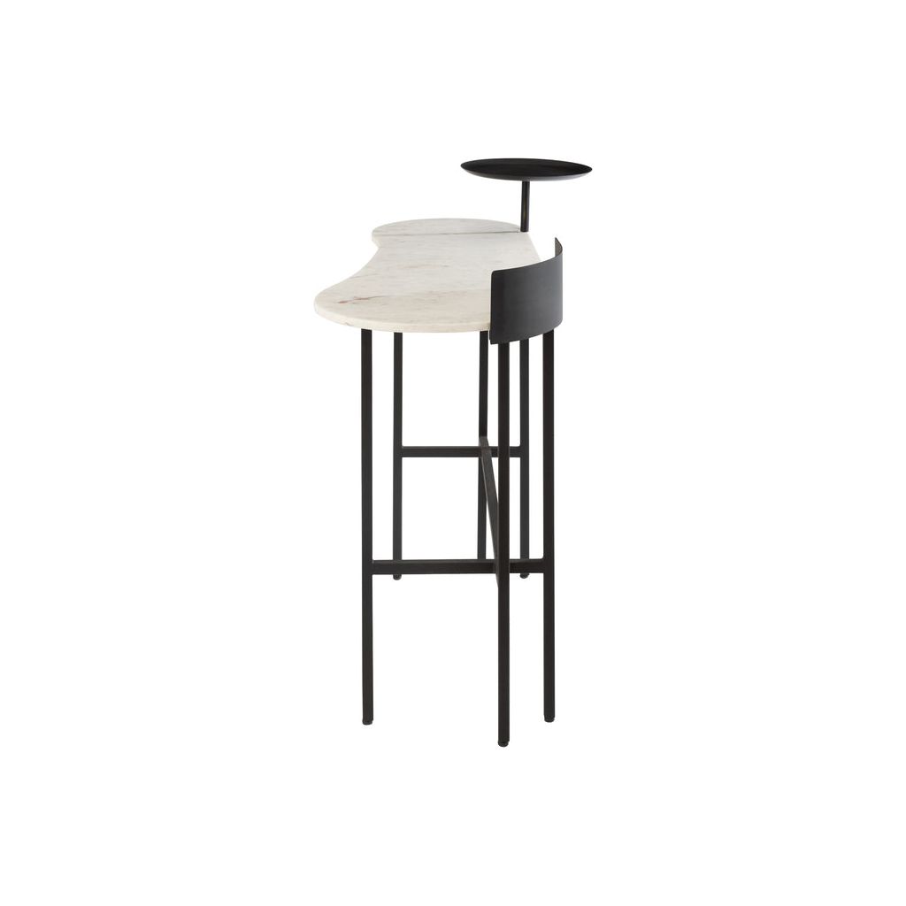 Console Marbre Fer Blanc Noir - Designix