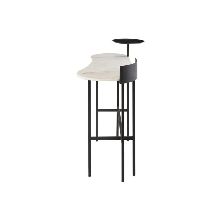 Console Marbre Fer Blanc Noir - Designix