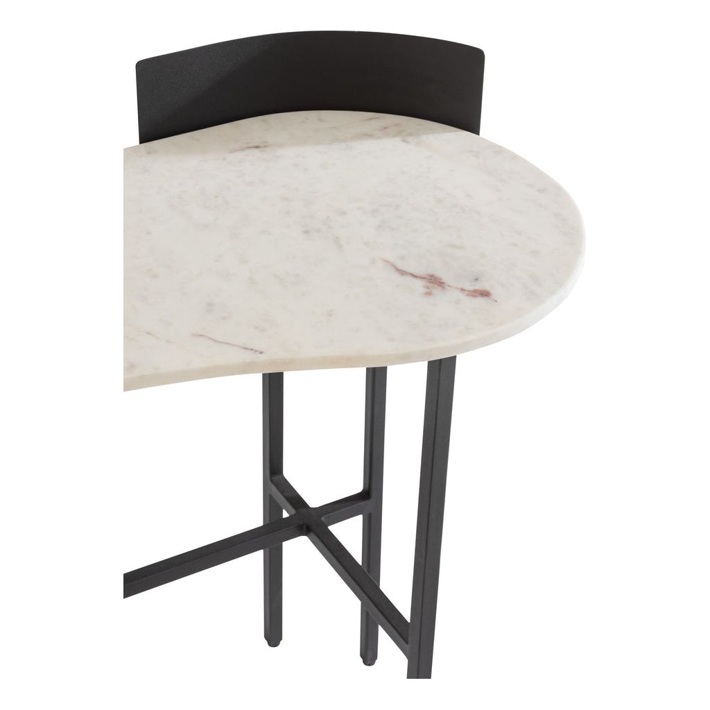 Console Marbre Fer Blanc Noir - Designix