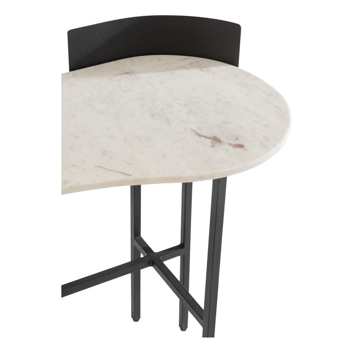 Console Marbre Fer Blanc Noir - Designix