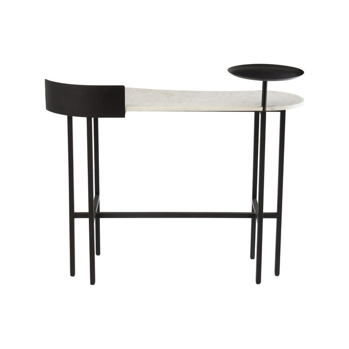 Console Marbre Fer Blanc Noir - Designix