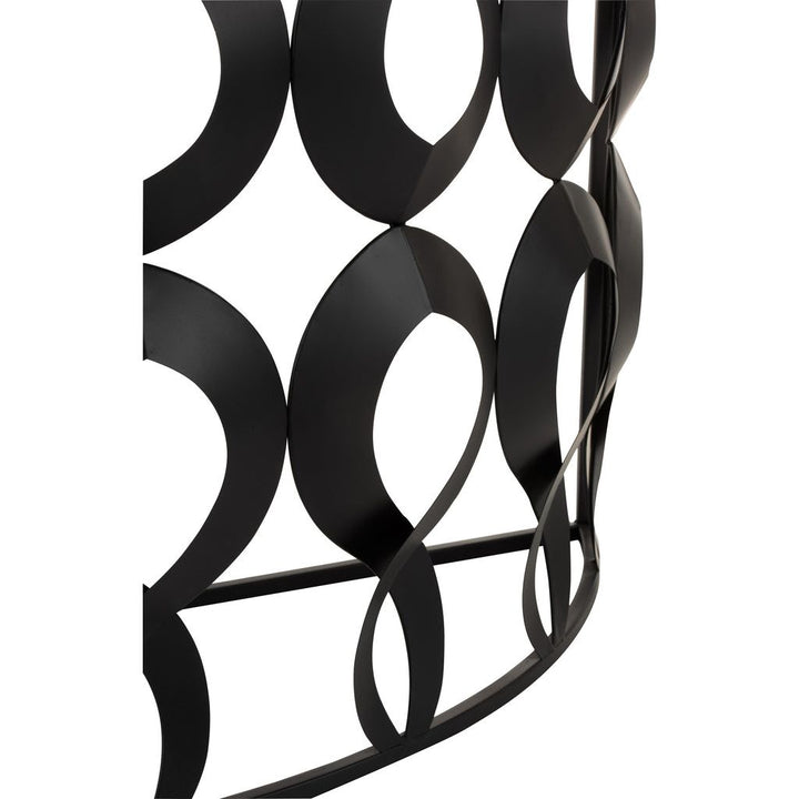 Console Marie Demi-Ronde Métal/Verre Noir | Designix -     - https://designix.fr