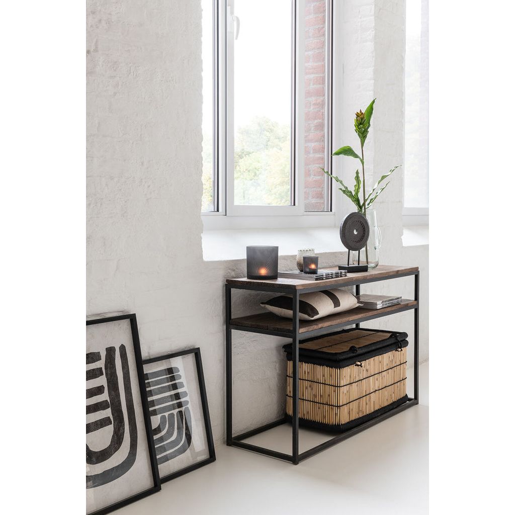 Console Marron Noir Bois Métal - Designix