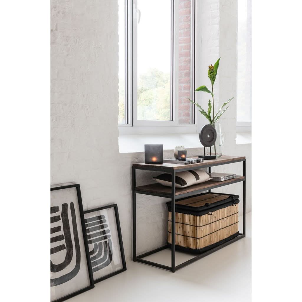 Console Marron Noir Bois Métal - Designix