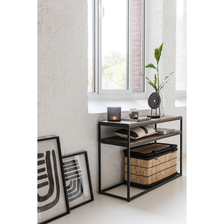 Console Marron Noir Bois Métal - Designix