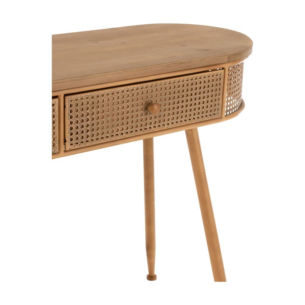 Console Métal Bois Marron