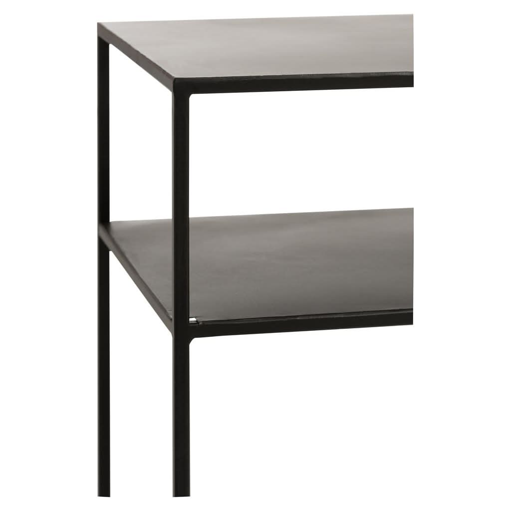 Console Métal Noir Étagères Rectangulaire