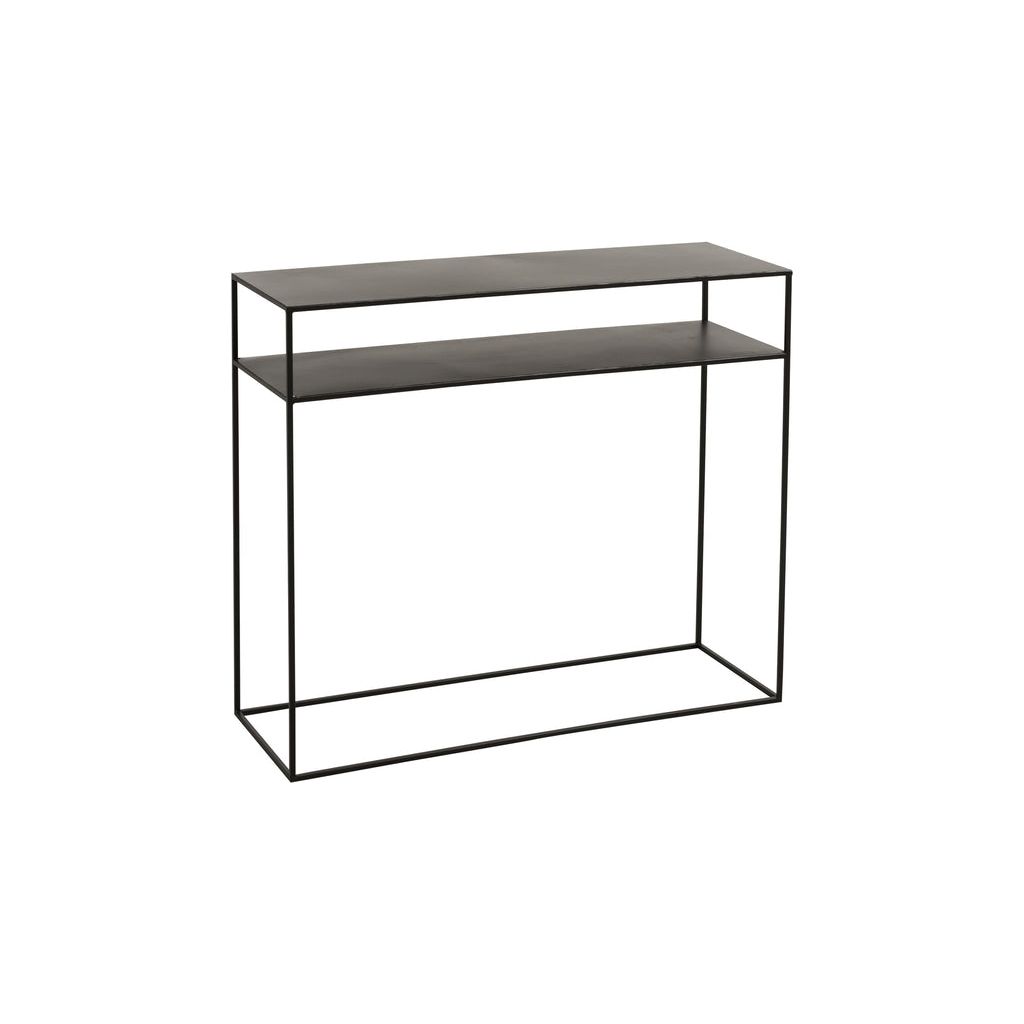 Console Métal Noir Étagères Rectangulaire - Designix