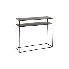 Console Métal Noir Étagères Rectangulaire