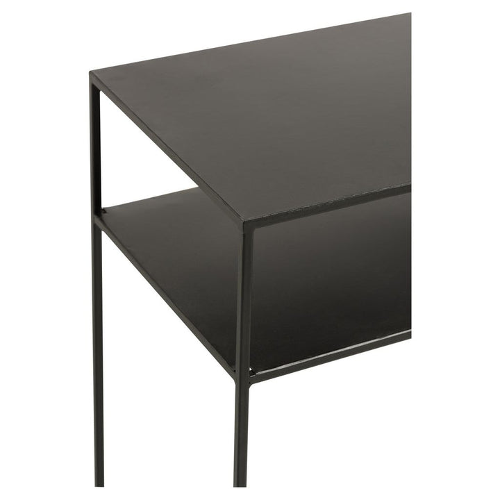 Console Métal Noir Étagères Rectangulaire - Designix