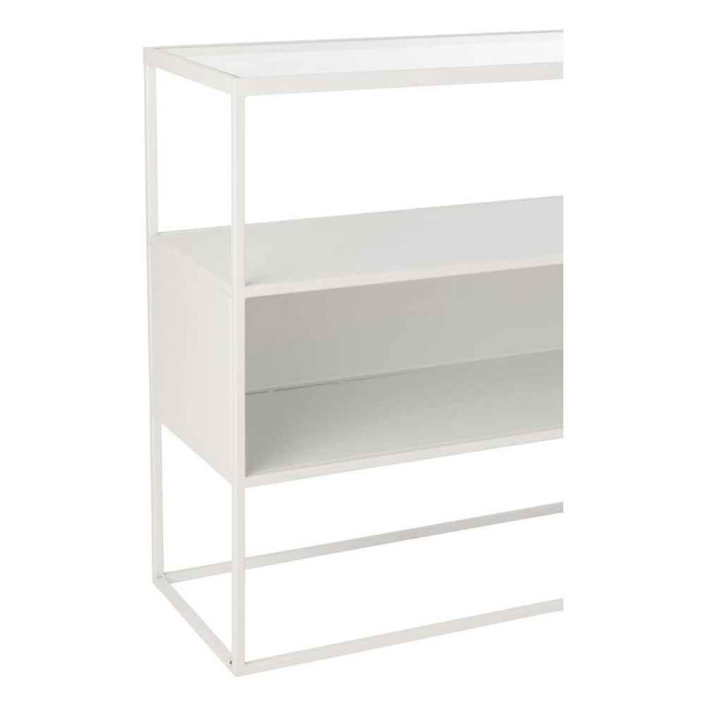 Console Métal Verre Blanche - Designix