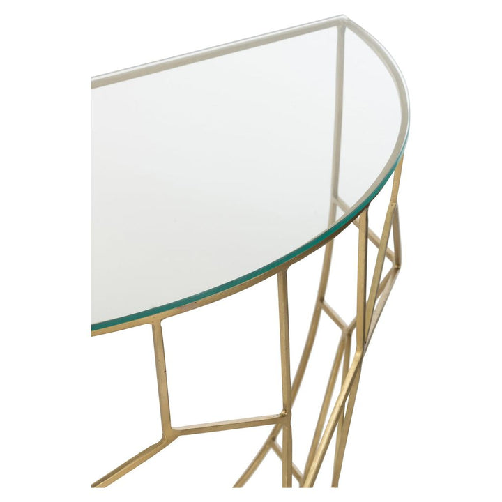 Console Métal Verre Dorée - Designix