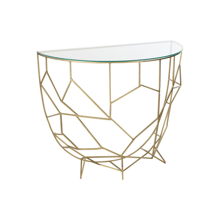 Console Métal Verre Dorée - Designix