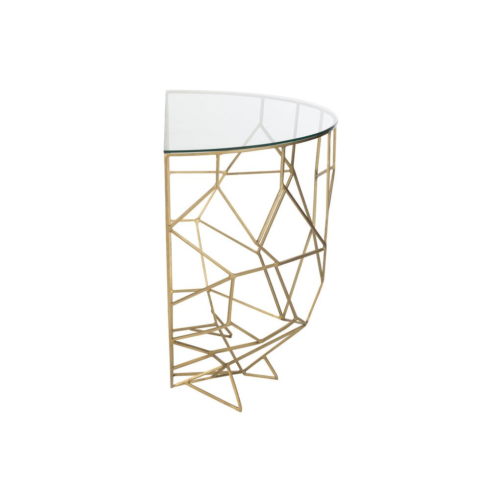 Console Métal Verre Dorée - Designix