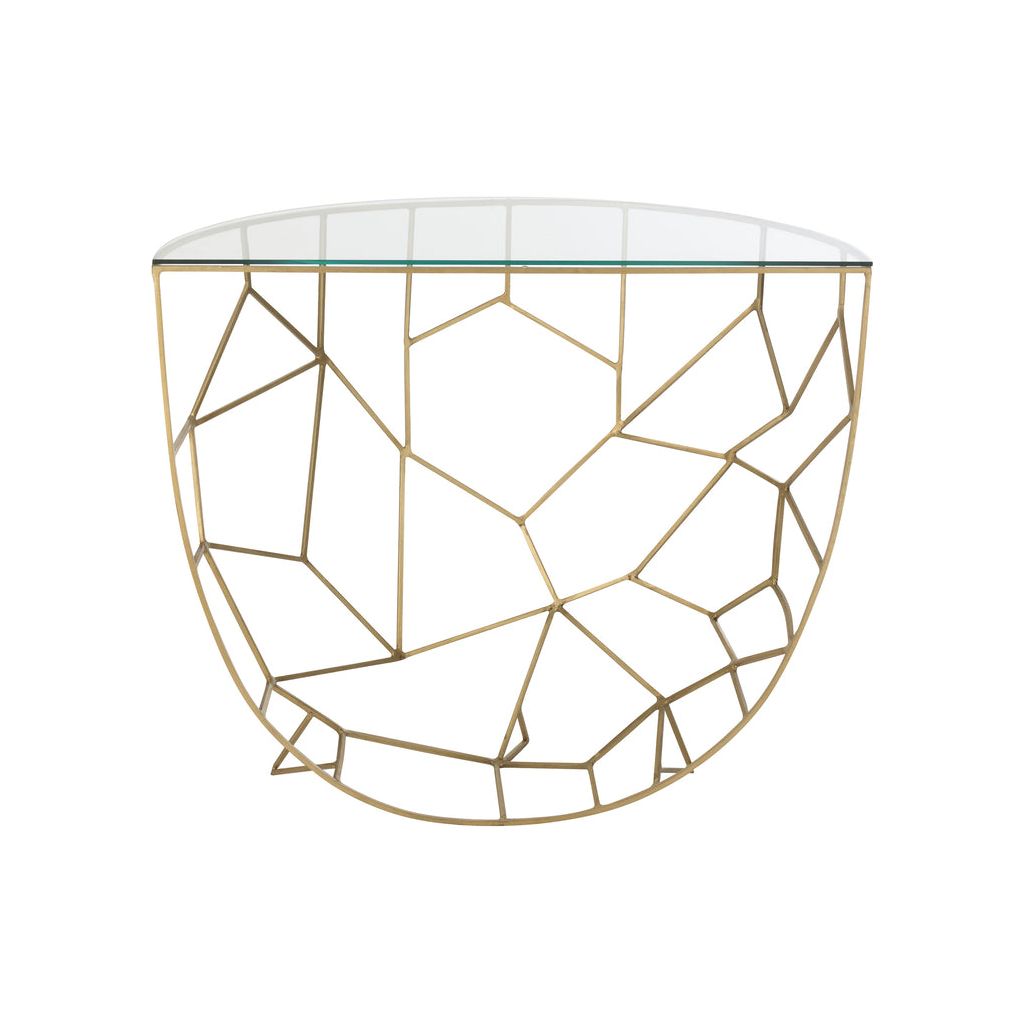 Console Métal Verre Dorée - Designix