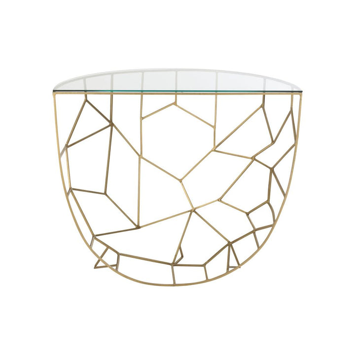 Console Métal Verre Dorée - Designix