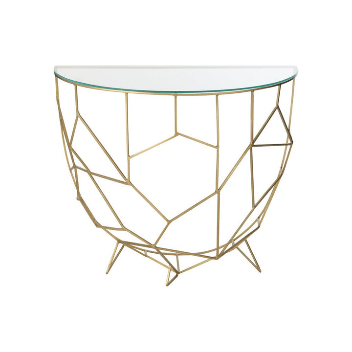 Console Métal Verre Dorée - Designix