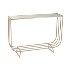 Console Métallique Verre Argenté