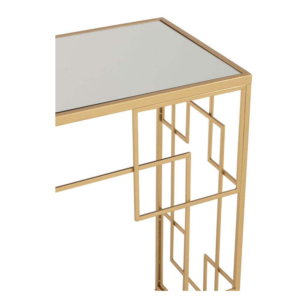 Console Métallique Verre Doré - Designix