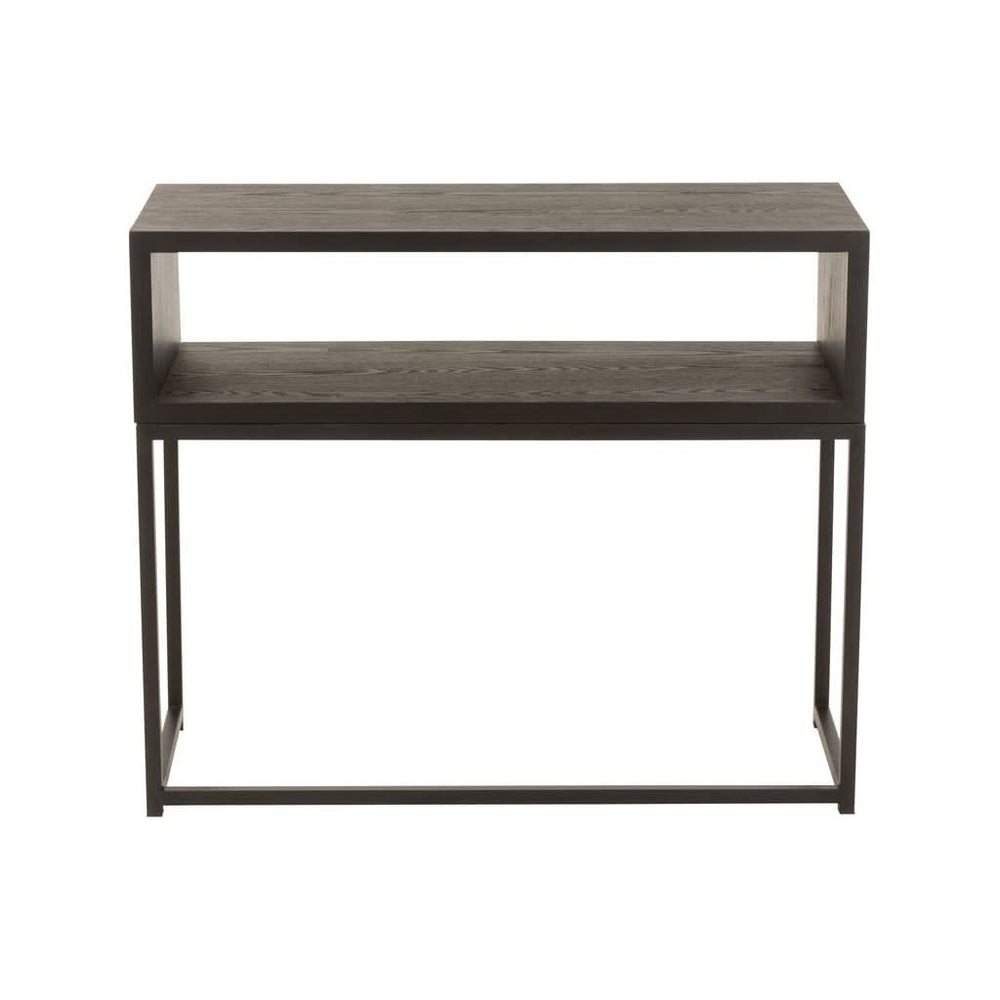 Console Noir Bois Métal Ouverte - Designix