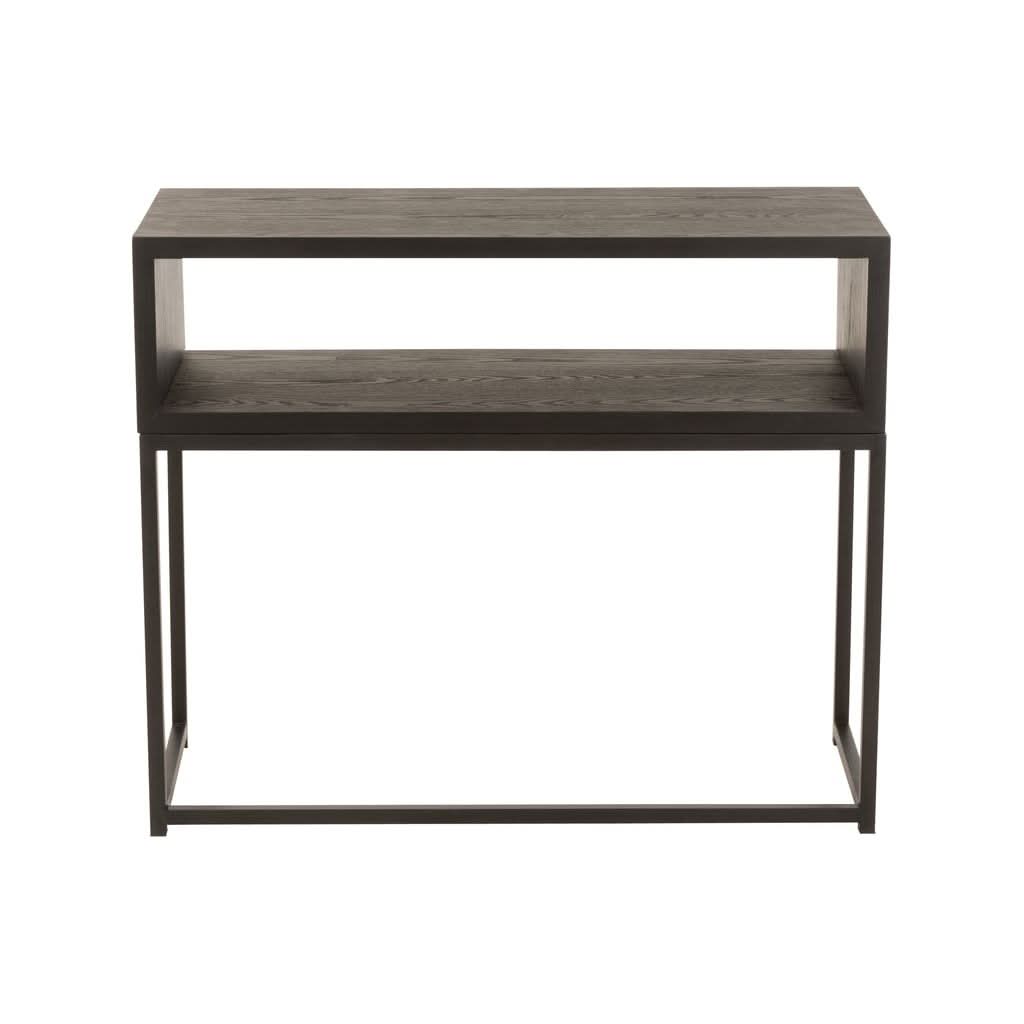 Console Noir Bois Métal Ouverte - Designix