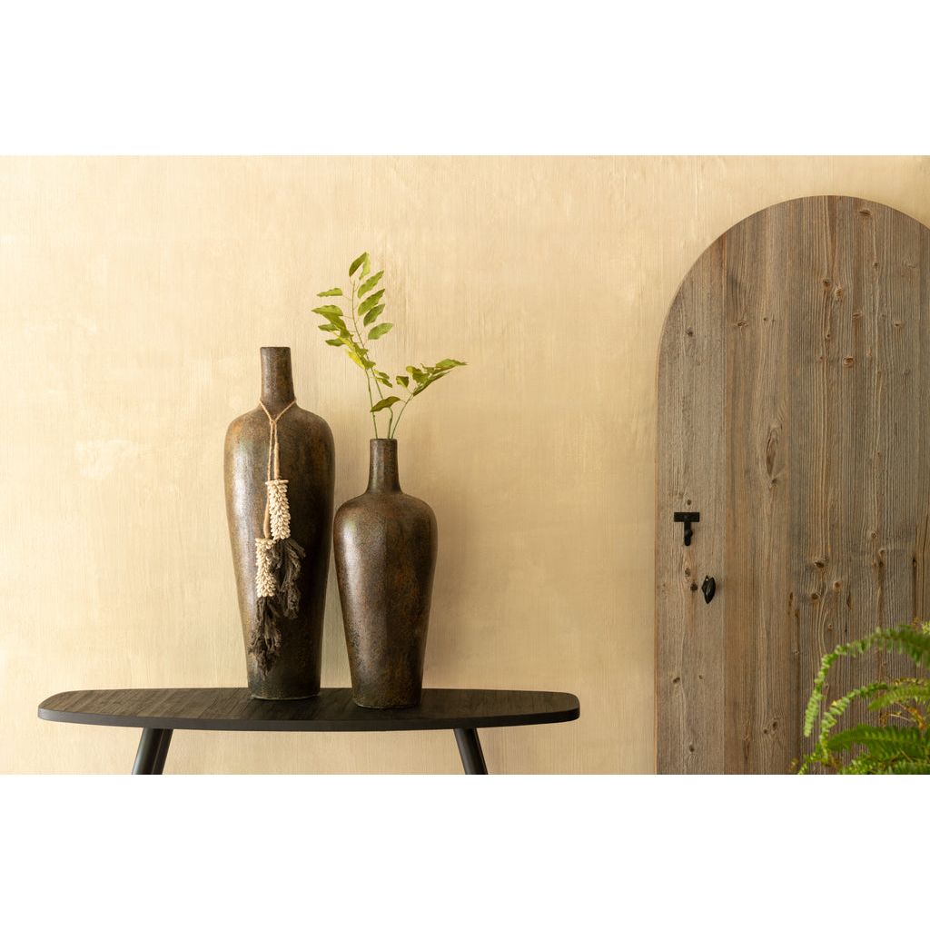 Console Ovale en Teck Recyclé Noir - Designix