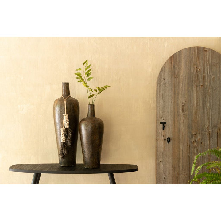 Console Ovale en Teck Recyclé Noir - Designix